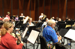 The MC Concert Band rigorously prepares for their upcoming concert on Nov. 15. The concert will feature songs of various backgrounds each incorporating elements of hymns. Photo courtesy of Tobi Scott.