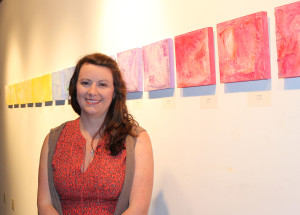 Elizabeth Smith Shinn, MC class of 2004, utilized vibrant colors and the interesting medium of encaustic in her work. Photo courtesy of Candace Whitman.