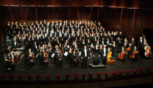 This photograph was taken at the 2014 performance of the Messiah. The MC Community Choir, MC Community Orchestra and MC small ensemble groups Lads, Lassies and Off Kitler all participated in this Maryville College tradition. Photo from MC Communications.