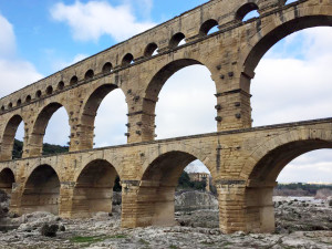 The bridge Pont Du Gard located in the Languedoc region of France is just one of the many sites  visited by Dr. Nancy Locklin-Sofer’s J-Term class. Photo by Erika Hipsky.