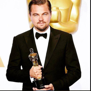 Leonardo DiCaprio with his Oscar for his role in “The Revenant.” Photo from Oscars.org.