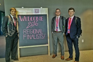 (left to right) Will Marttala, Eric Lipka, Caleb Willis and Chase Condrone (not pictured) went to the regional finals for their chance to win one million dollars to develop their product. Photo by Souha Arbi.