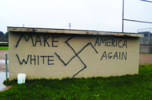 Wellsville police call the painting of a swastika on a dugout wall an isolated incident. Photo courtesy of WIVB.com.