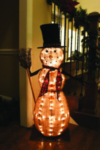 This snowman is waiting on the seasons first snowfall. Photo by Brooke Wainwright.