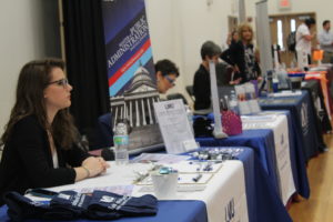 Local businesses and graduate schools attended the career fair March 30. Photo by Allison Franklin.