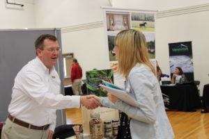 An MC student meets with a representative from Blackberry Farms. Photo by Allison Franklin.