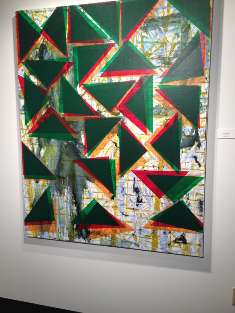 Jered Sprecher paints an abstract picture at MC