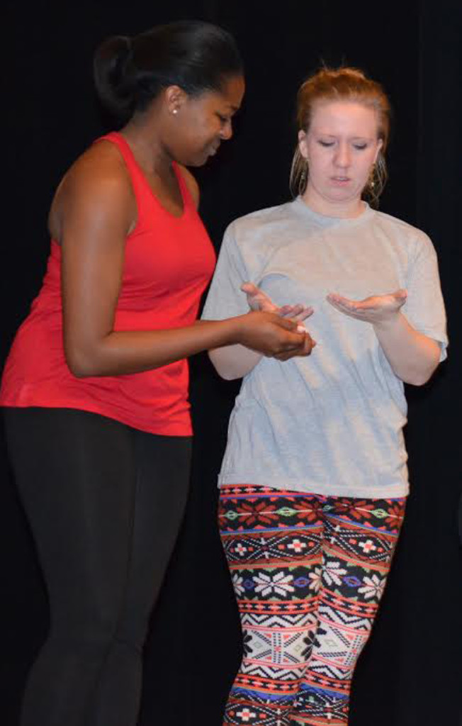 Delta Nus Pilar (Ononye) and Serena (Stuart) practice for sorority life in ‘Legally Blonde: The Musical.’
