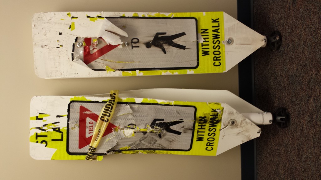Campus responds to crosswalk sign vandalism