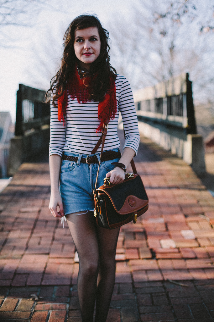 A signature accessory is a simple way to make an outfit personalized. A red scarf found in London became a ‘fashion security blanket.’ Photo Courtesy of Ashlyn Kittrell.