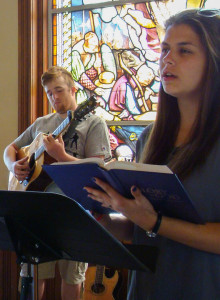 MC’s chapel services take place each Tuesday at 1:15. Senior Nick Rose and Sophomore Sarah Gregory are two chapel scholars that help fill the CCM with music each week. Photo courtesy of Tobi Scott.