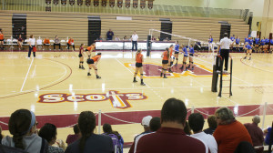 Last Thursday, September 17, 2015, the Maryville College Scots battled the Covenant Scots and won 3 - 2 games. Photo courtesy of Ariana Hansen.