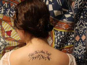 MC senior Brittany Miller displays her new tattoo as part of the Alma Mater Tattoo Project. Photo courtesy of Brittany Miller.