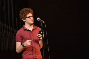 Nabil Ahlhauser spoke of love and faith through his poems. Photo by Allison Franklin.