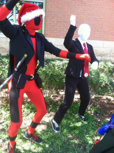 A Deadpool fan and Slenderman dancing to Psy’s “Oppa Gag- nam Style.” Photo by Payton Pruitt.