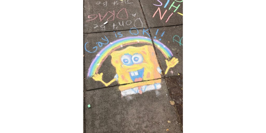 Sidewalk turned Pride walk!