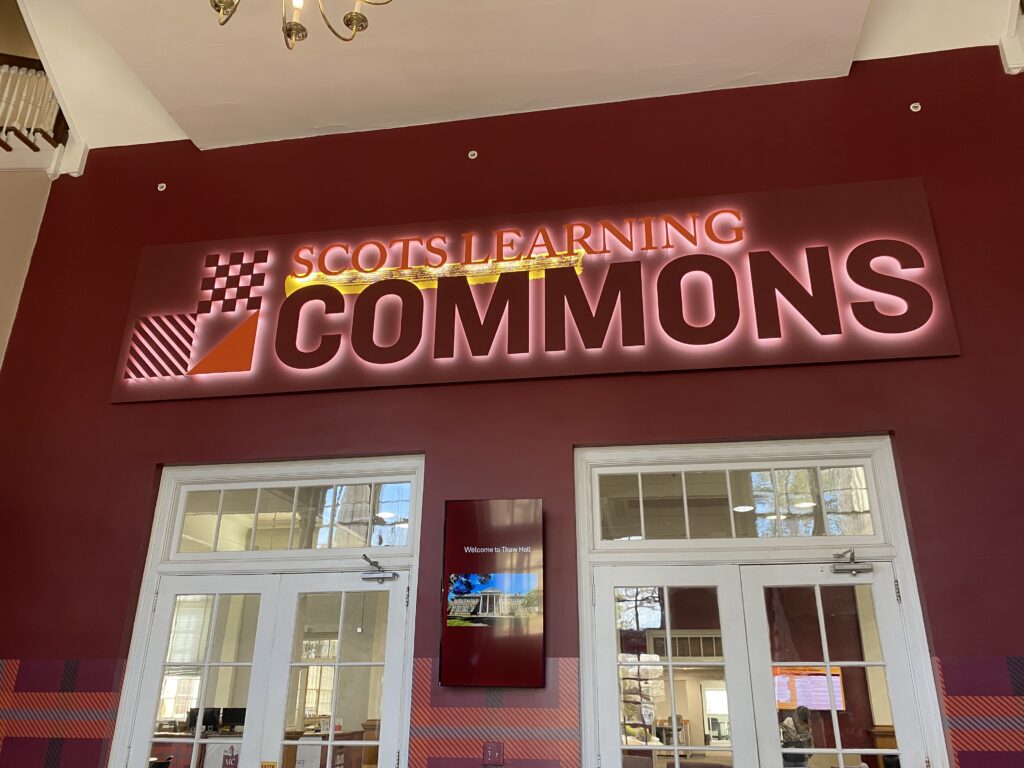 Thaw Hall, renovated this year as the new Scots Learning Commons, centralizes academic support